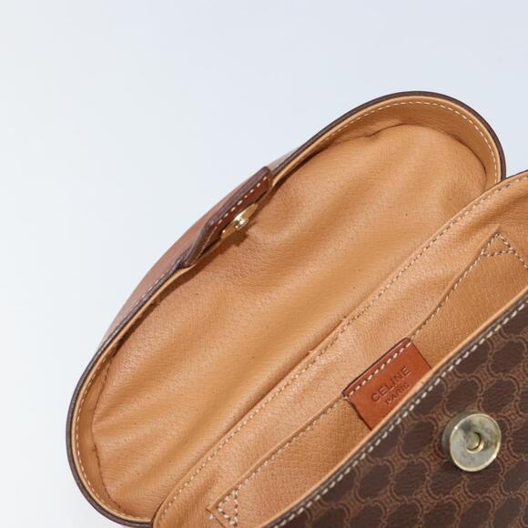 CELINE Macadam Canvas Hand Bag PVC Leather Brown Gold Auth 153900 - Picture 10 of 16